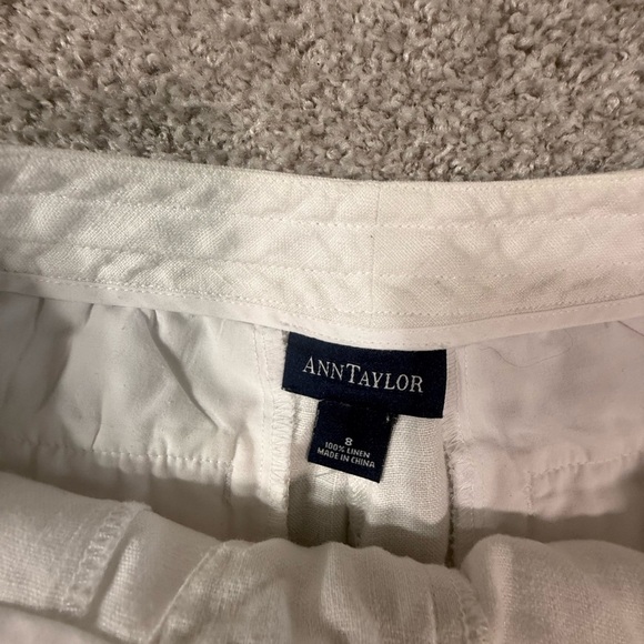 Ann Taylor Bright White 100% Linen Draw string Pants – Size 8 *Hem* - Picture 4 of 8